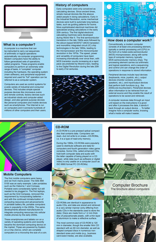 A computer brochure